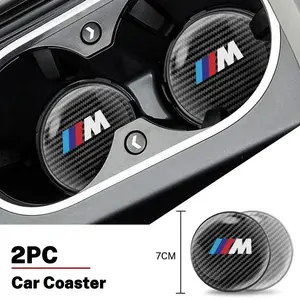 Carbon fiber car Interior cup anti-slip mat   For BMW M E34 E36 E60 E90 E46 E39 E70 F10 F20 F30 X5 X6 X1 M3 M5 M6 E71 F01 F02 F87