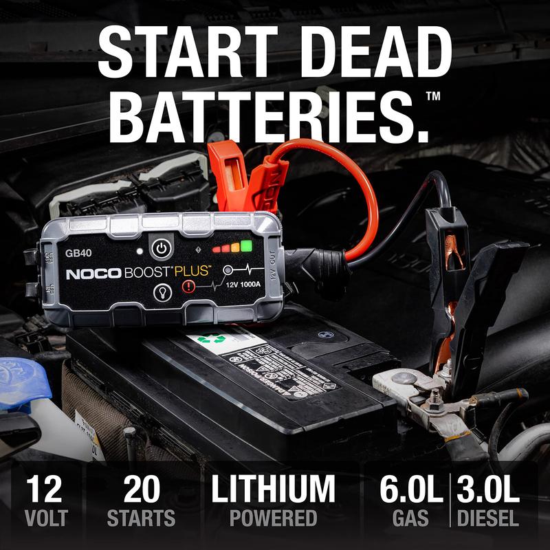 NOCO Boost Plus GB40 1000A UltraSafe Jump Starter for 6.0L Gasoline and 3.0L Diesel Engines
