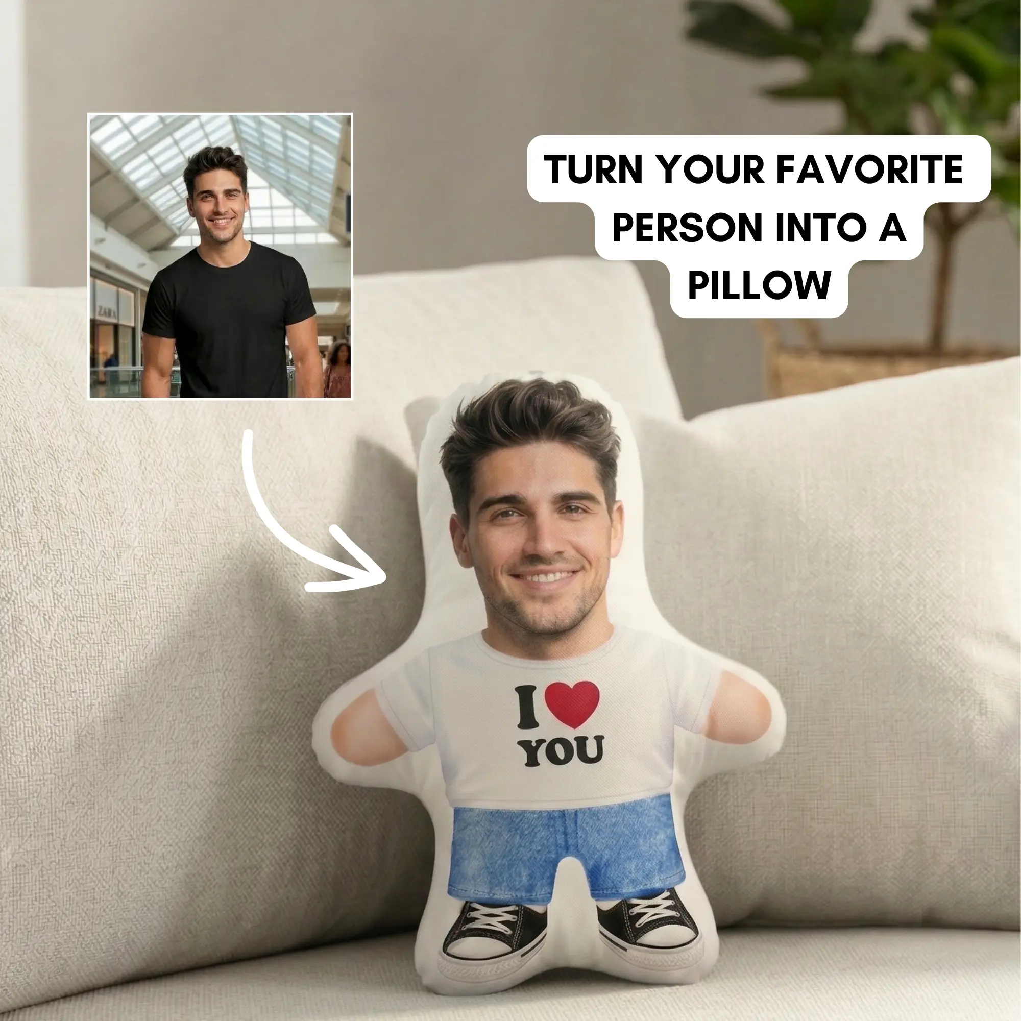 Custom I Love You Photo Pillow – Personalized Romantic Gift for Couples, Anniversary, or Long Distance, Meaningful Keepsake, Gifts For Boyfriend, Anniversary Gift For Him