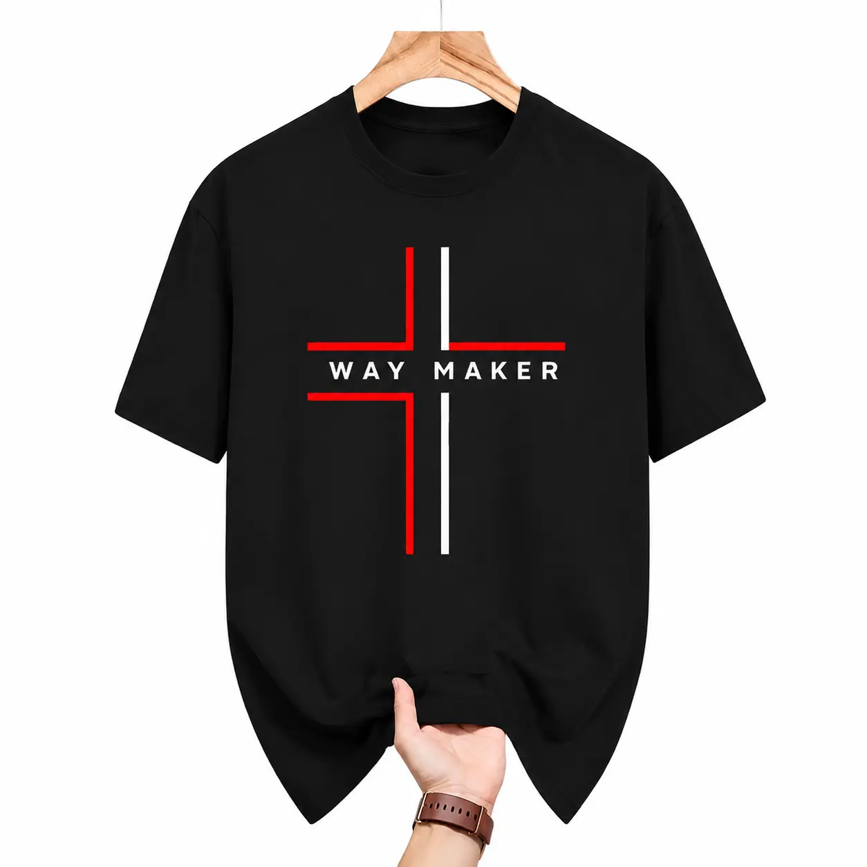Way Maker Shirt Christian Faith T Shirt, Cross Graphic Tee, Jesus Religious Shirt, Inspirational Bible Verse Style Shirt, Christian Gift for Men Women, Church Worship Outfit, Faith Based Short Sleeve Tee S-5XL