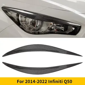 Carbon Fiber Headlight Eyelid Trim – Sporty Eyebrow Covers for INFINITI Q50 (2014-2022)