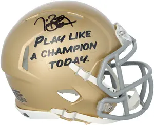 Tim Brown Notre Dame Fighting Irish Autographed Riddell Play Like a Champion Speed Mini Helmet - Fanatics Authentic Certified