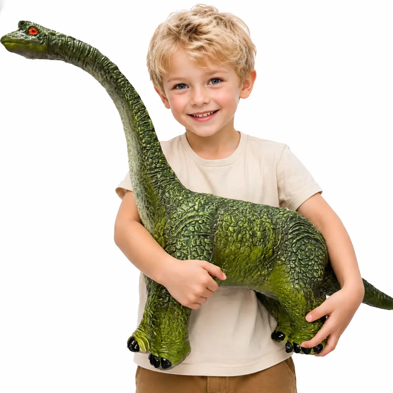 Big Brachiosaurus 32 inch, Dinosaur Toys for Kids 3-5, Large Inflatable Dinosaur Toys for Kids Toddler Dino Party Favors, Birthday Gifts for Boys Girls (Brown)