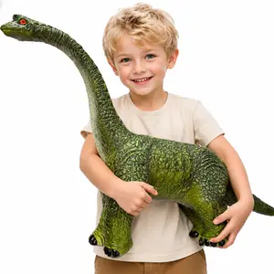 Big Brachiosaurus 32 inch, Dinosaur Toys for Kids 3-5, Large Inflatable Dinosaur Toys for Kids Toddler Dino Party Favors, Birthday Gifts for Boys Girls (Brown)