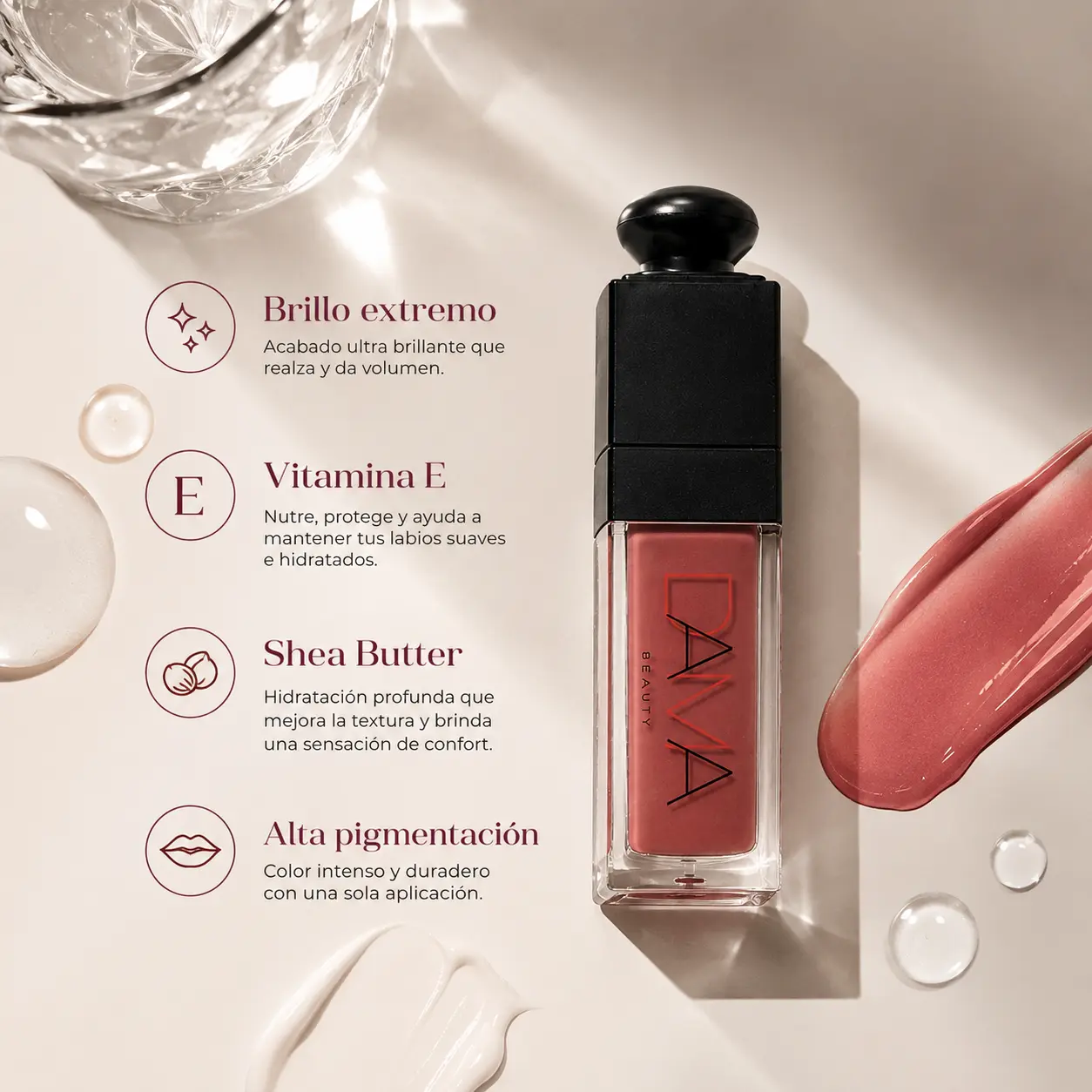 Shea Hydrating Cosmetic Lip Care Gloss - Extreme Shine, Volumizing, Nourishing for Glossy Lips