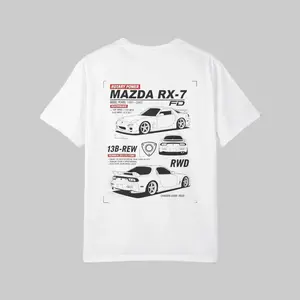 Mazda RX-7 Graphic T-shirt Sweatshirt Hoodie 2 Sided - Car Enthusiast Tee, Unisex Vintage Style Motorsports Fans, Gift for Car Lovers Streetwear Tee