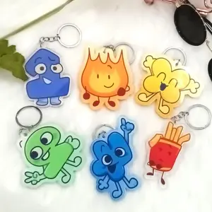BFDI Keychains, One Two Four Firey TPOT Acrylic Keychain, Cute, Durable, And Perfect For Bags, Keys, Or Gifts. Great For Daily Use Or As Thoughtful Little Gifts For Your Friends And Yourself.