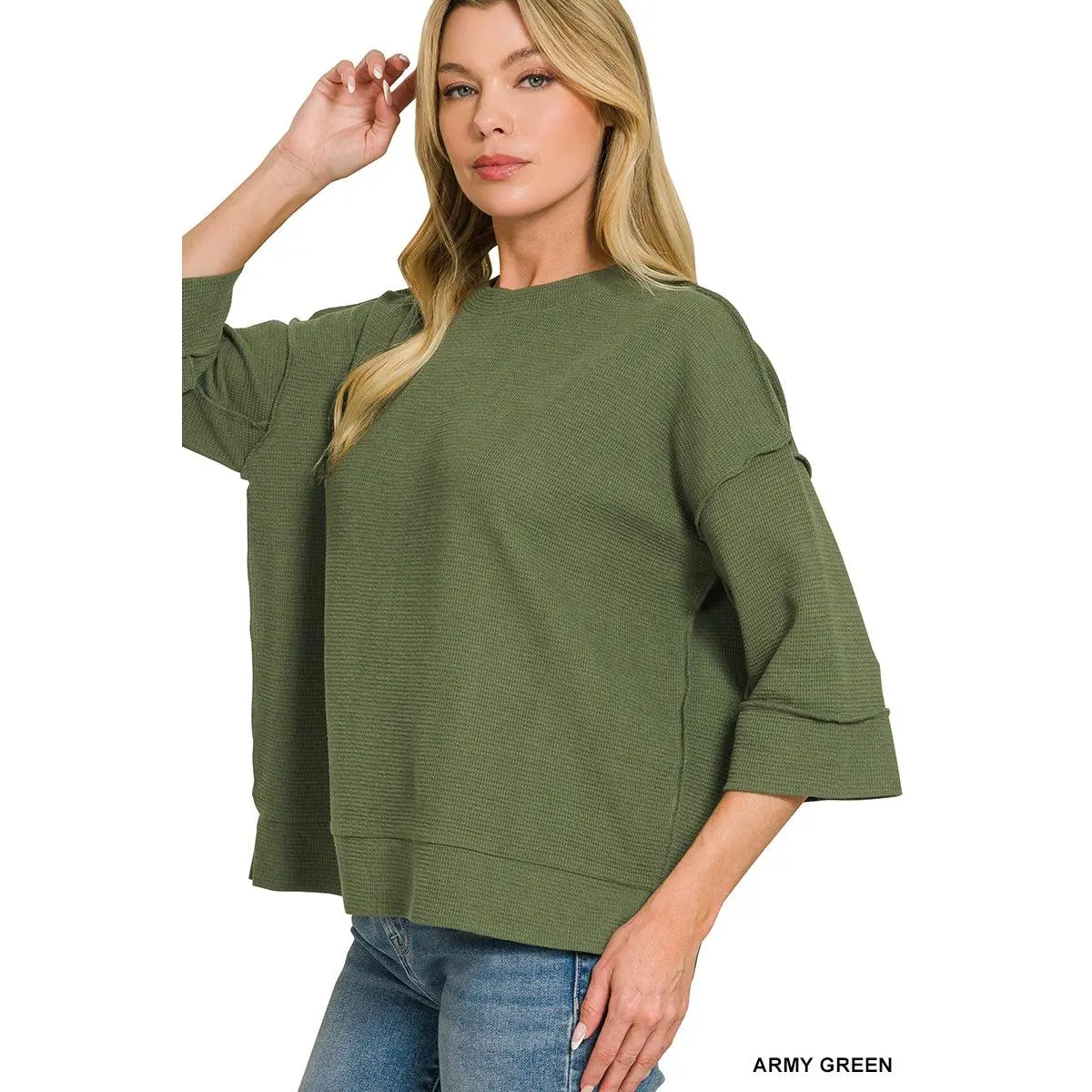 Double knit 3/4 sleeve top