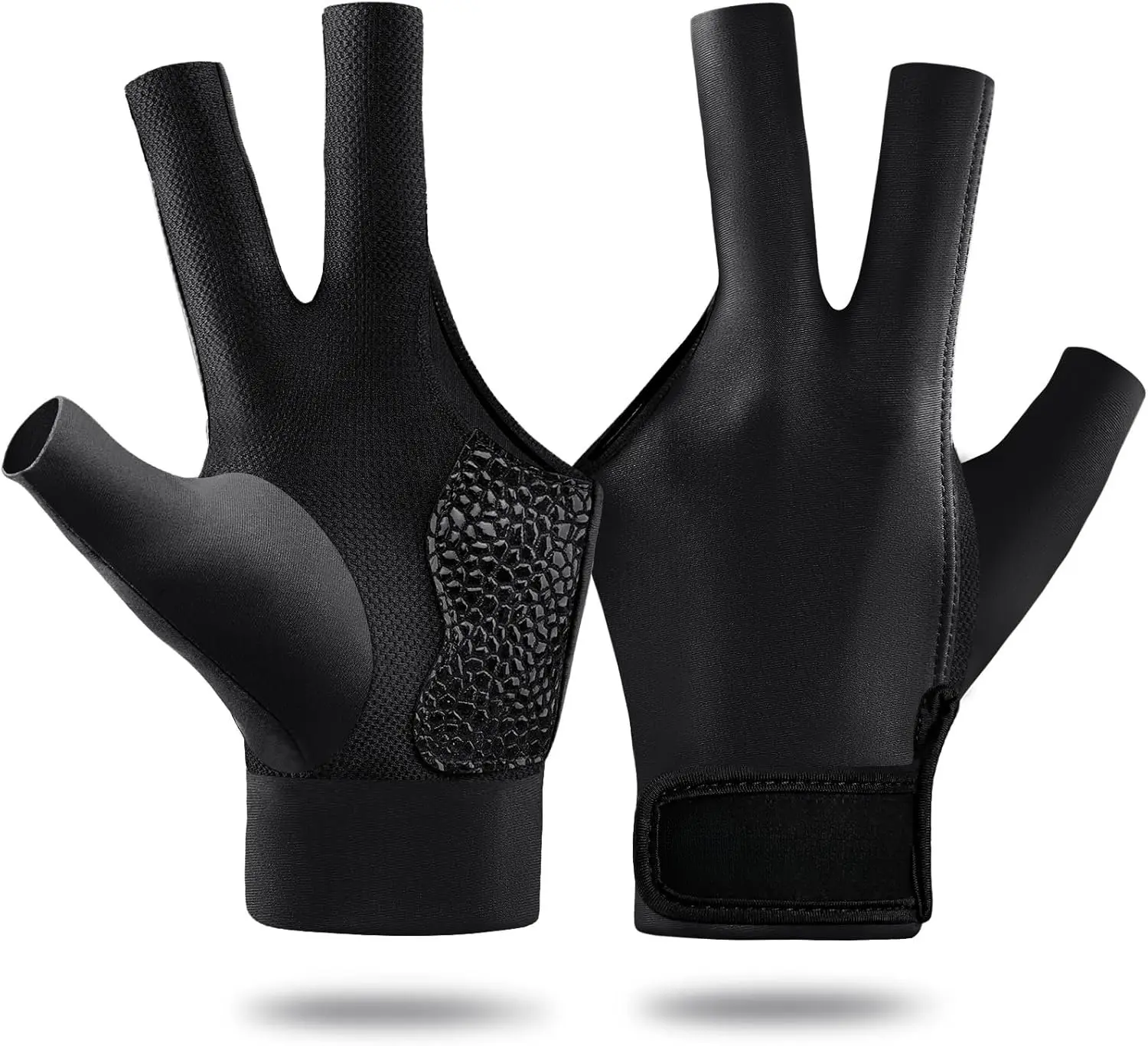 Billiard Pool Glove for Left Hand 3 Finger, Durable Double Stitching, Snooker Cue  Glove Adjustable Popular Sizes for Men & Women