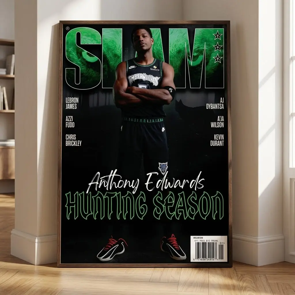 Anthony Edwards Hunting Season SLAM Magazine NBA Cover Poster, No Frame