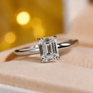 1-5 Carat Emerald Cut Lab Diamond 1895 Solitaire Engagement Ring