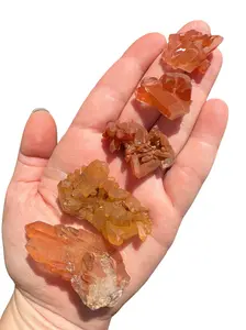 Tangerine Quartz Cluster - Natural Gemstone