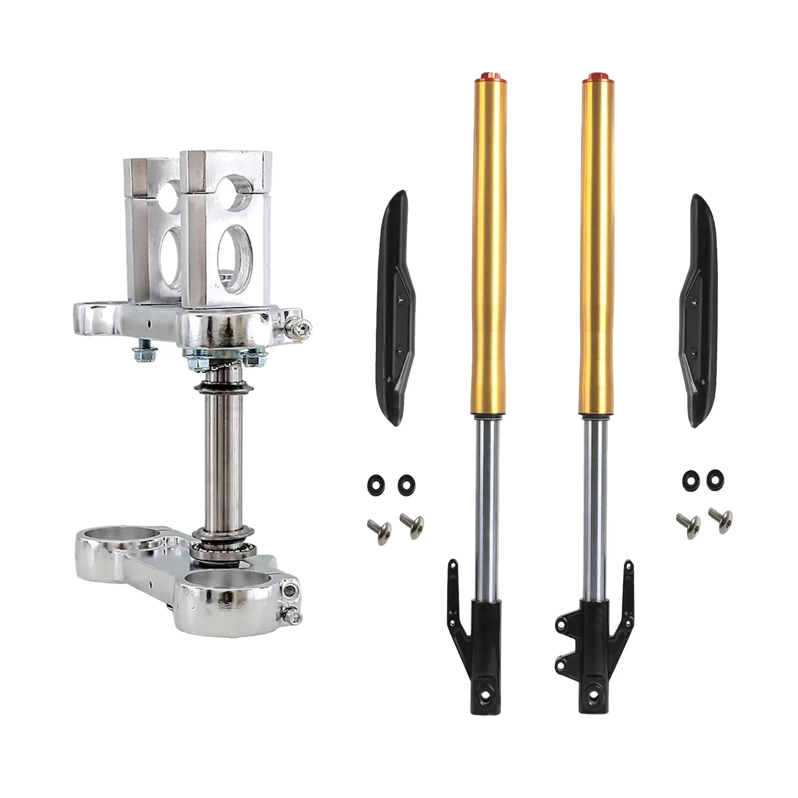 630mm 25" Front Forks Shock Suspension Triple Tree Kit for Dirt Pit Bike Pocket Monkey Bike Offroad Motorcycle Razor/ MX500 CRF50 TTR 70cc 90cc 110cc 125cc 150cc