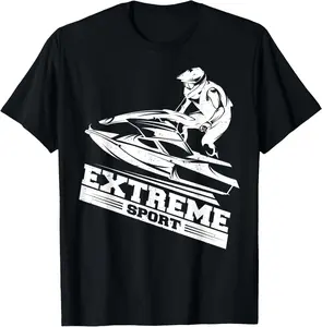100%cotton Jet Ski T Shirt Skier Tee Skiing T-Shirt extreme sport shirt Top Vintage