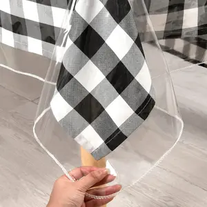 Clear Plastic Tablecloth Square -   Oilproof Stain Resistant Wipeable Vinyl Table Cloth, Transparent Cover Protector for Dining, Parties, 70 x 70 Inch