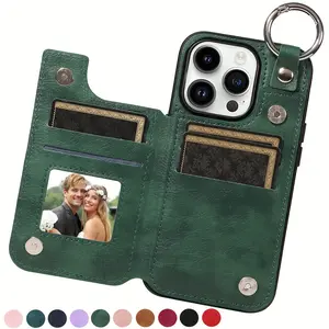 Suitable for iPhone 15/14/13/14/11 Pro Max iPhone 15/14 Plus Wallet Case with Card Holder,Ring Loop,PU Stand Slot,Dual Magnetic Latches,and Durable Shockproof Cover