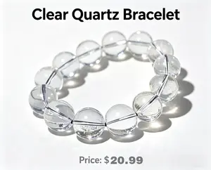 Natural Clear Quartz Bracelet Single Loop Beaded Jewelry For Daily Wear Meditation And Energy Cleansing Featuring High Clarity Transparent Crystal Beads Suitable For Both Men And Women