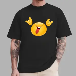 You wear this goofy emoji shirt and instantly become the funniest person