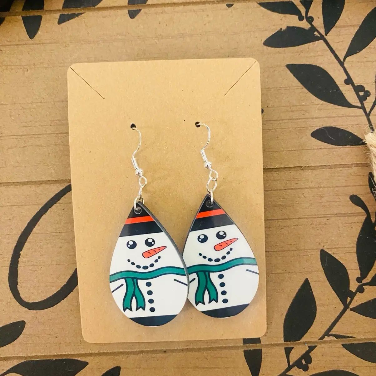 Handmade Christmas earrings "cute snowman"