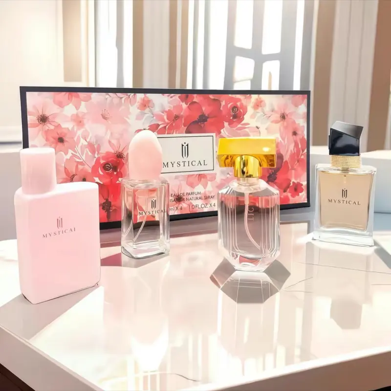 MYSTICAL Women’s Fragrance Set, 4×30ml Designer Perfumes with Rich Florals & Gentle Musk, Long-Lasting All-Day Scent, Portable Mini Travel Bottles for Work