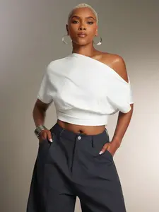 [CONVERTIBLE] Waist Off Shoulder Top Fashionable Everyday Tops Fashion Tshirt