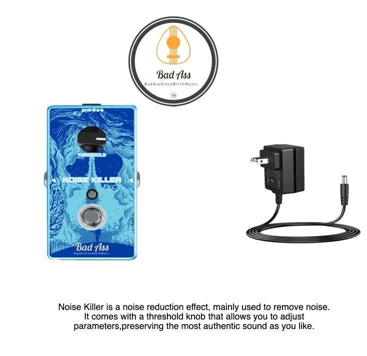 BadAss Noise Killer Audio Noise Suppressor for Amplifiers & Mixers, Blocks Buzz to Deliver Clear Effect Sounds, Includes 9V Power Adapter