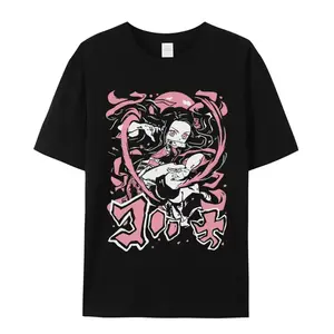 Nezuko Kamado Tee, Demon Slay Anime Washed Fabric T-shirt, Anime Tee, Gift For Anime Fans,