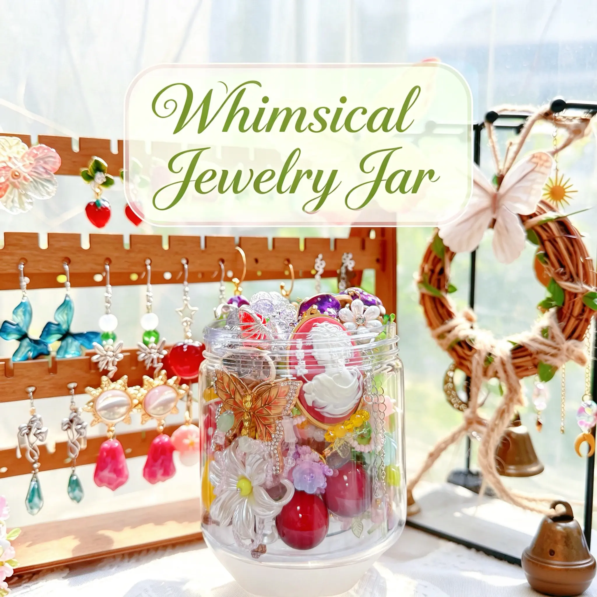 Whimsical & Fairycore Mystery Jewelry Jar – 24PCS Colorful Summer Jewelry Set, Cute Fruit & Insect Aesthetic, Lightweight Resin & Plastic Accessories