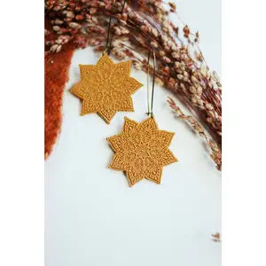 Mustard Mandala Earrings