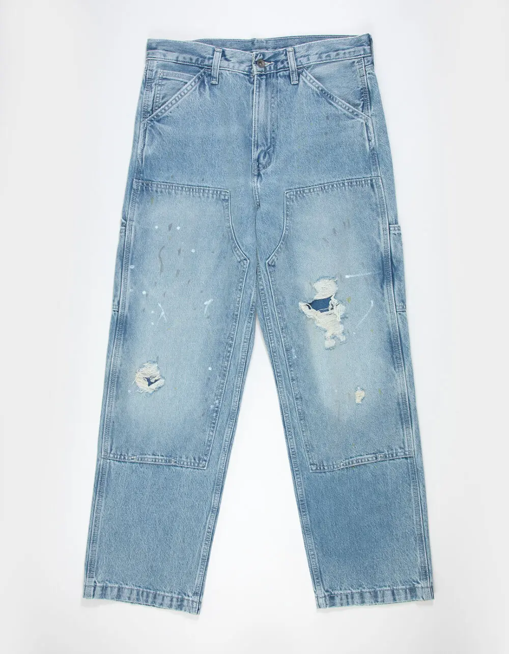 LEVI'S 568 Mens Loose Straight Double Knee Carpenter Jeans - Diving Ducks Distressed