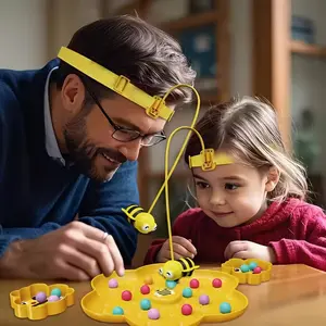 Magnetic Bee Bean Picking Toy, a Multi-Player Interactive Magnetic Fishing Tabletop Game Toy, Kid Board Games That Exercises Hand-Eye Coordination And Fine Motor Skills, Bringing Endless Fun to Party Scenarios