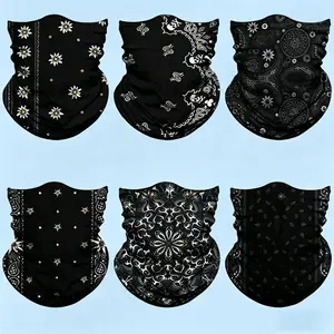 6Pcs Multi-Functional Neck Gaiter Headwear for Men & Women | Soft Seamless Bandana, Rave Face Scarf, Balaclava and Stylish Head Wrap