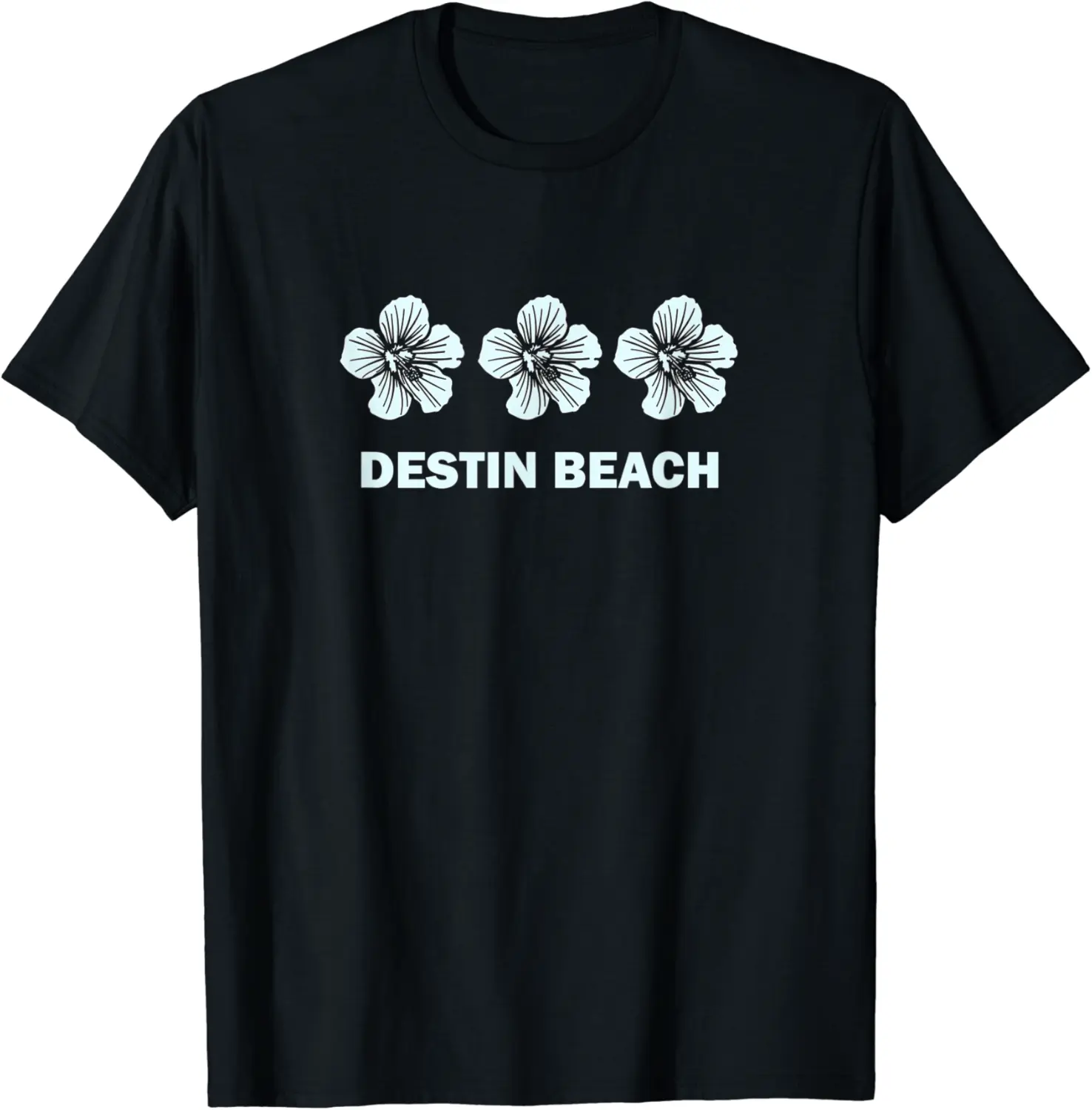 Destin Beach Florida Vintage Tropical Hibiscus Flower T-Shirt - Elizabethtej Shop 87B07ZYGNPWR