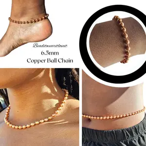 6.5mm Copper Ball Chain Necklace, Bracelet, Anklet [Made-to-Order]
