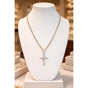 Liora Cross Necklace 18” Chain