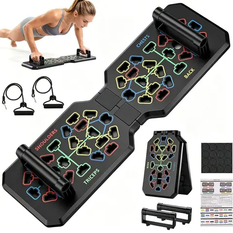 Push Up Board Multifunctional Foldable Training Board Set, Multiple Exercise Modes for Abs, Biceps, Triceps & Full Core Strength Training