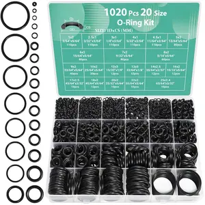 1020 Pcs O Ring Kit 20 Size Nitrile Rubber O Ring Assortment Set for Car Auto Vehicle Repair Faucet Plumbing Air or Gas Sealing Connections Resist Oil and Heat
