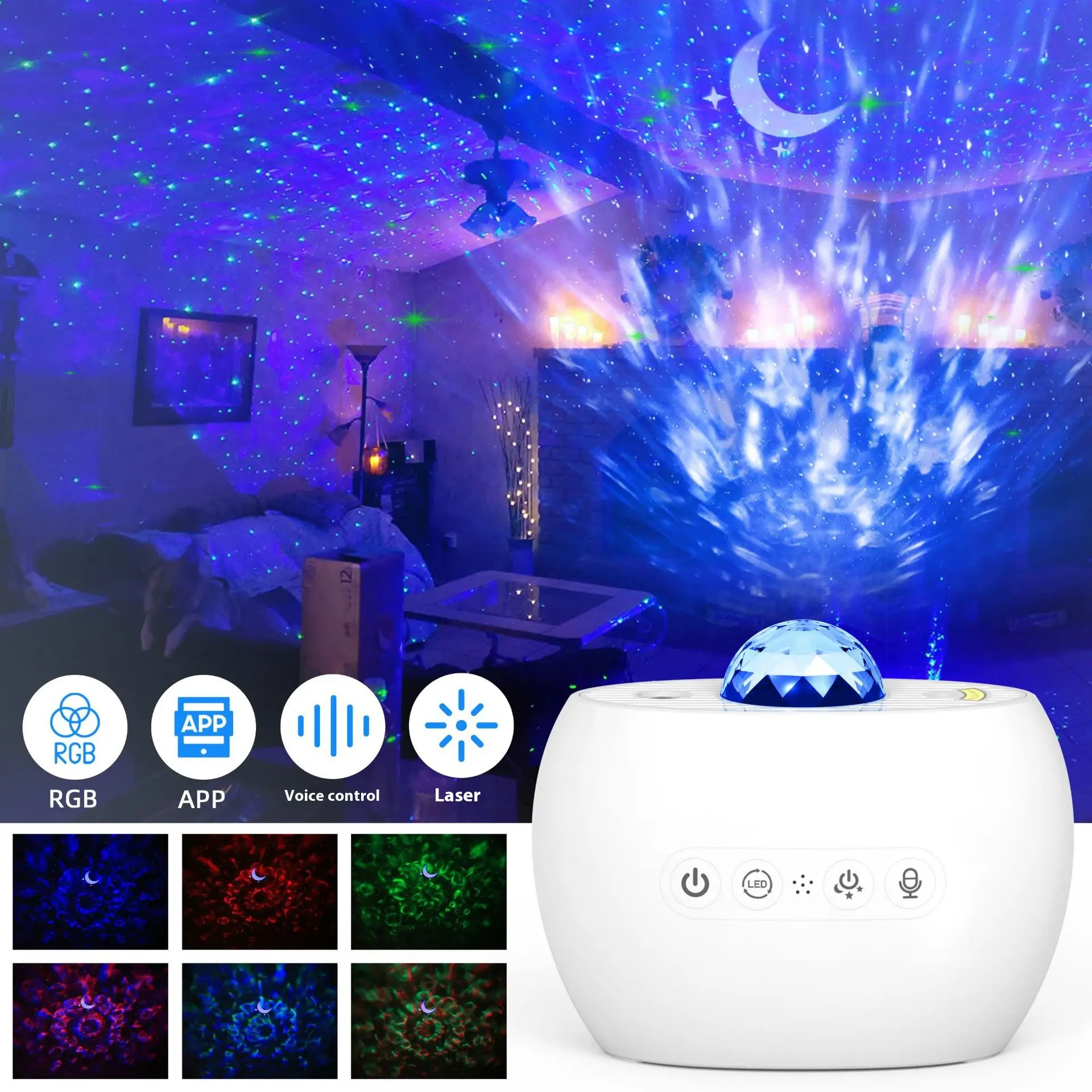 Sherizi Moon Starlight Wi-Fi Smart Starlight RGBW Night Light