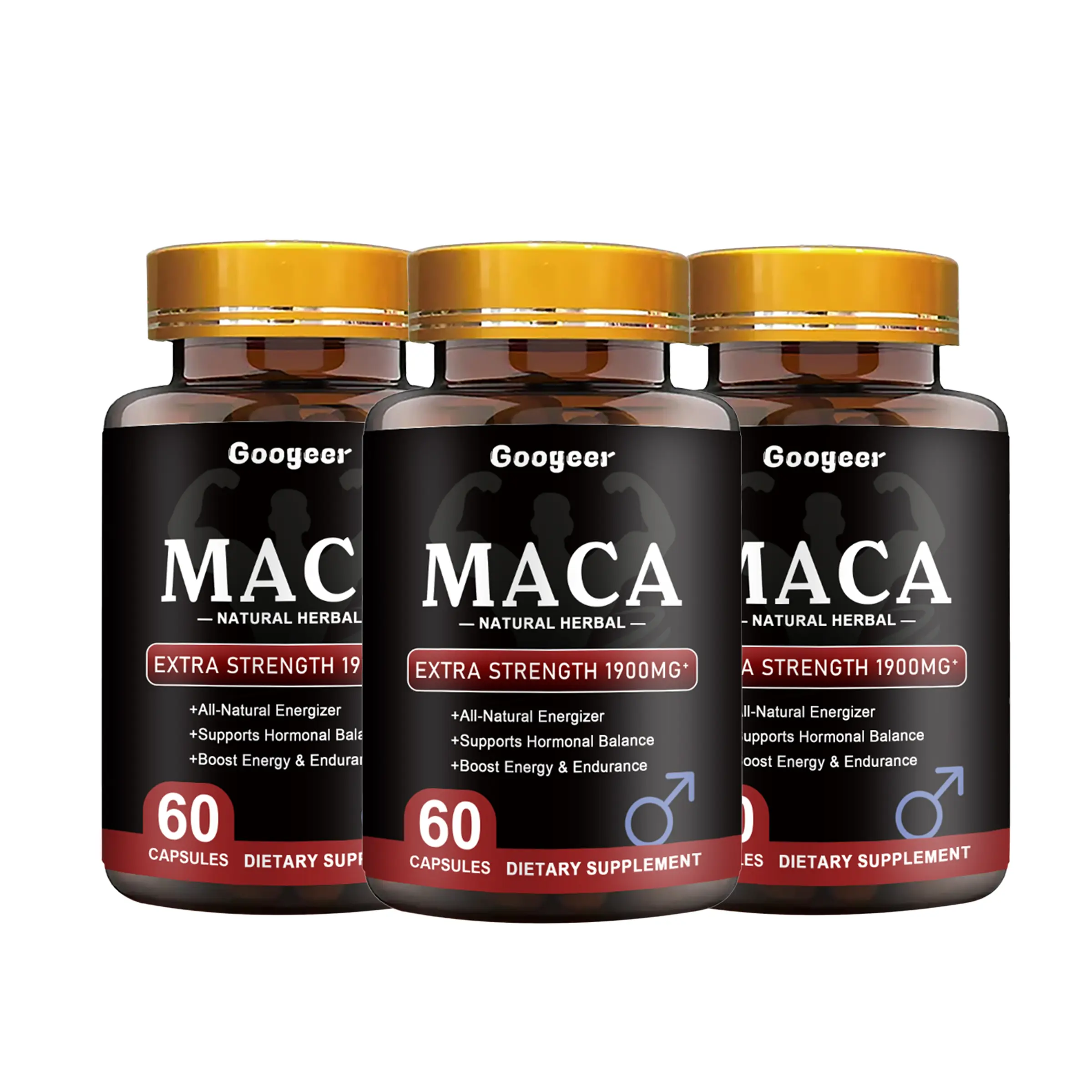 [FathersDayGift] Maca Root Capsules | 1900mg Extra Strength | Natural Energy & Vitality Support for Men | Vegan Non-GMO Dietary Supplement | 60 Capsules Healthcare