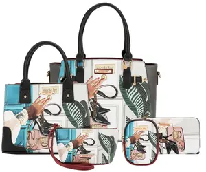 NICOLE LEE EMOTION 5PC SET (TOTE, CROSSBODY, POUCH, COINPURSE AND WALLET)