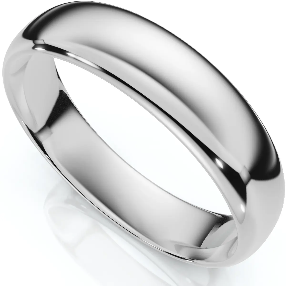 5mm Dome High Polished Wedding Band 950 Platinum