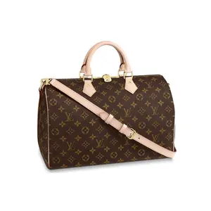 Louis Vuitton Speedy 35 Detachable Adjustable Strap Classic Monogram Canvas Pillow Bag for Women in Brown