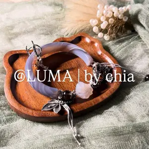 LUMA | by chia Willow Mist Half Bangle Beaded Bracelet