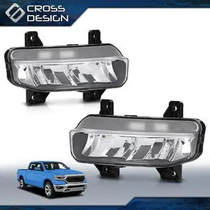 CROSSDESIGN Pair LED Clear Lens Fog Lights Lamps Fit For 2019-2022 Dodge RAM 1500 2500 3500