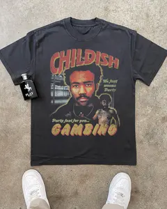 DONALD GLOVER - CHILDISH GAMBINO HEAVYWEIGHT BLACK T-SHIRT
