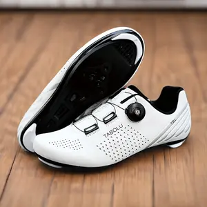 Men's All-Season Road Cycling Shoes, Solid Color Sports Style with Buckle Closure, Abrasion Resistant Faux Upper, Fabric Inner & Insole, TPU Sole - Indoor & Outdoor Bike Footwear, Indoor Outdoor Shoes|Modern Cycling Shoes|Pu Upper Shoes