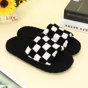 Women and Men Indoor Bedroom Fluffy Warm Fleece Slippers Winter Soft Cozy Home Non-Slip Soft Plush Slip-on Wool Lined House Shoes
