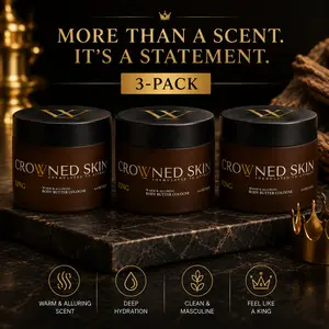 Crowned Skin King Cologne Body Butter -Warm & Sensual Scent, Sandalwood & LeatherOrganic Shea & Mango Butters, MoisturizingFormula,All-Day Fragrance