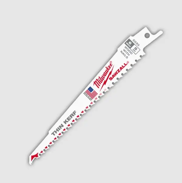 Milwaukee 48-00-5035 Sawzall Blades - 5PC 6" 5 TPI Bi-Metal Teeth Hand Tools for Wood Cutting, Quick Plunge Cuts, Greatest Tooth Durability