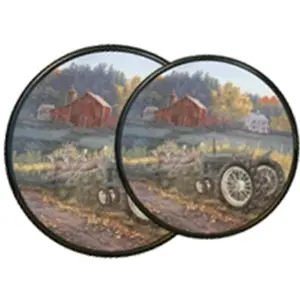 212 MAIN Electric Stovetop Burner Covers, Decorative Lightweight Tin Covers, Set of 4 (2-8 in & 2-10 in) - Conceals Messy Drip Pans, Morning Run Design, Mess Hider, Multi-Size